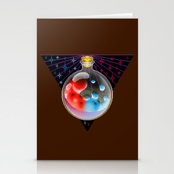 Mana Health Potion Pixel Art Stationery Cards By Freakfla Society6