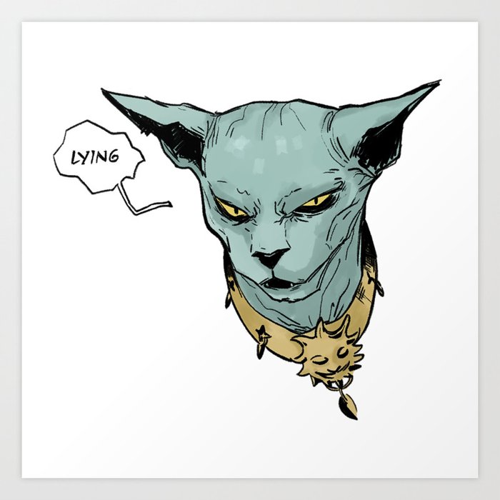 lying cat figure