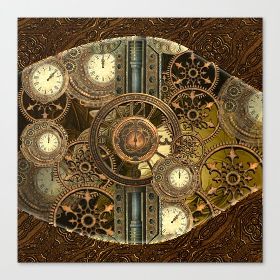Steampunk, awesome clocks Canvas Print