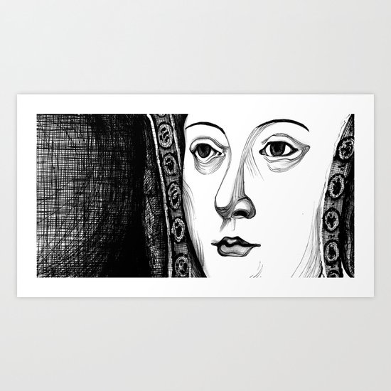 Queen Katherine of Aragon Portrait Art Print