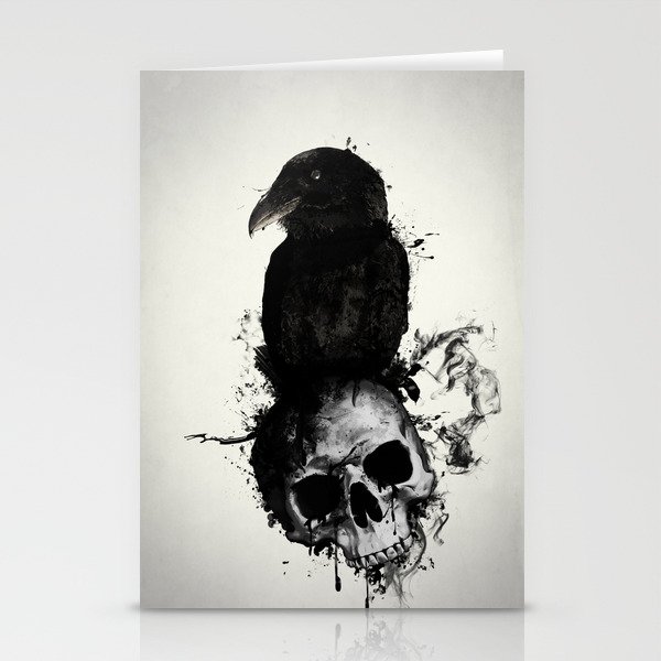 Raven and Skull Stationery Cards