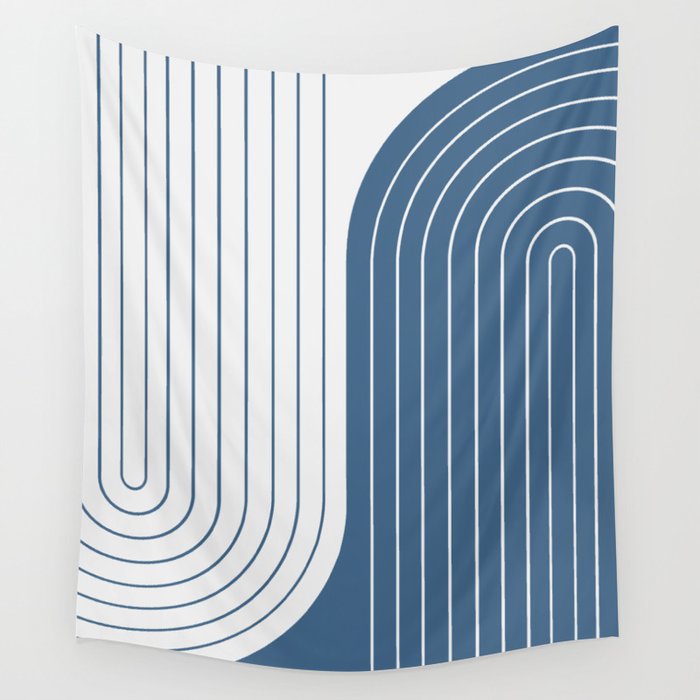 Two Tone Line Curvature LXXXII Wall Tapestry