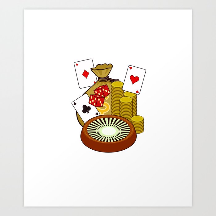 Casino Slot Machine Game Chips Card Player Art Print