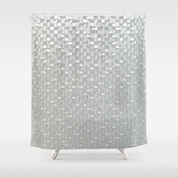 White mosaic pattern Shower Curtain