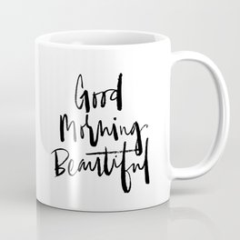 Good Morning Beautiful Brush Script Coffee Mug