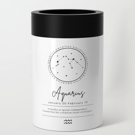 Aquarius Zodiac | Black & White Can Cooler