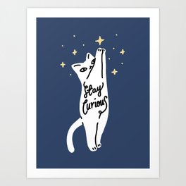 Stay Curious Cat Art Print