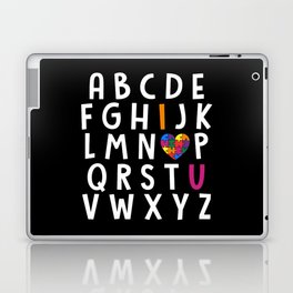 Autism Awareness Alphabet Typographic Laptop Skin