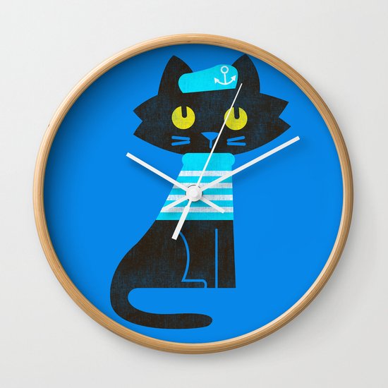Fitz - Sailor cat Wall Clock