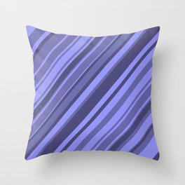 New Color 2022 Very Peri Stripes pattern blue Diagonal  Throw Pillow