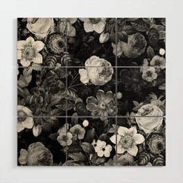 Black and White Garden Wood Wall Art