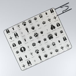 Common Animal Tracks Identification Chart Picnic Blanket