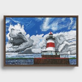 Bordon Flats Lighthouse Painting Framed Canvas
