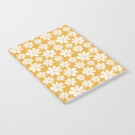 Retro Daisy Pattern - Golden Yellow Bold Floral Notebook