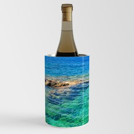 Mediterranean Sea in Lindos, Greece. Wine Chiller