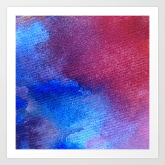 Watercolor Art Abstract Background Red Pink Blue Wet Wash Blurred