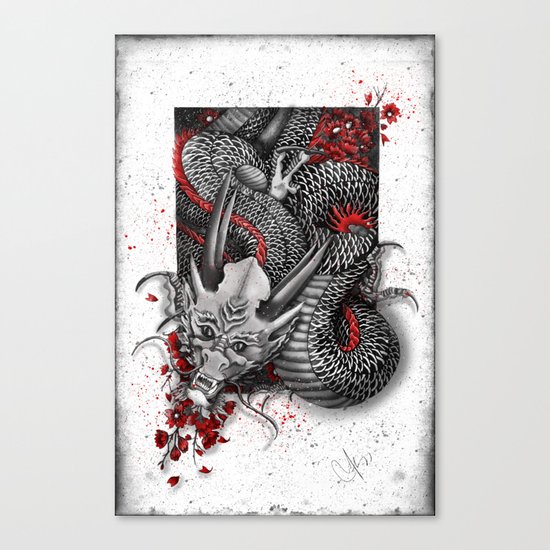 Black dragon Canvas Print