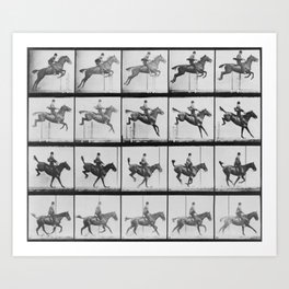 Man riding a horse Art Print
