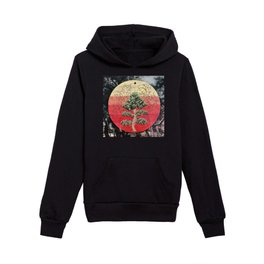 Synthesis — Cross-Stitch Bonsai Tree with African Sunset Kids Pullover Hoodie