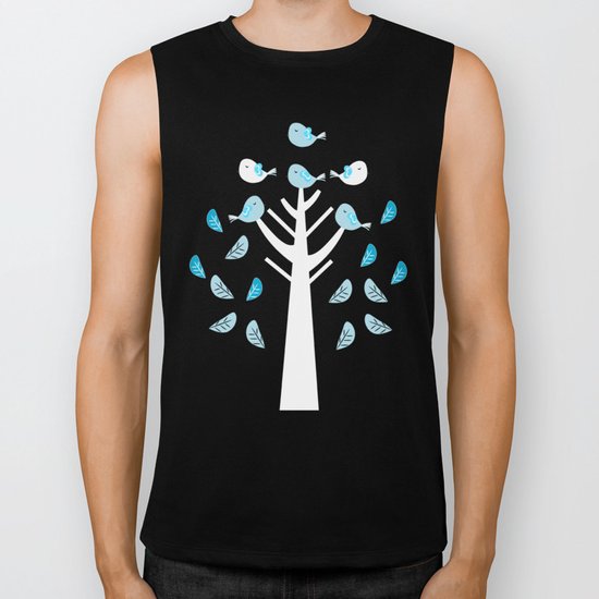 Birds in a tree Biker Tank