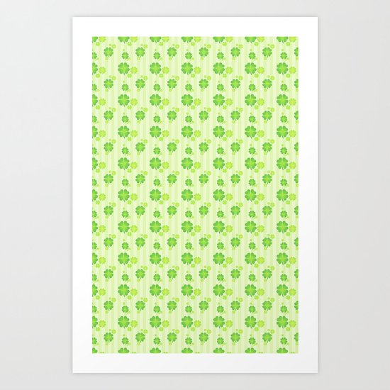 PATTERN FOUR-LEAF CLOVER Art Print