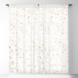 Pretty White and Gold Speckled Pattern Blackout Curtain