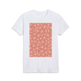 New York Pink & Cream Geometric Triangle Abstract Pattern Design Kids T Shirt