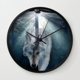 The Gathering - Wolf and Eagle Wall Clock