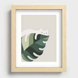 Cat and Plant 12C Recessed Framed Print