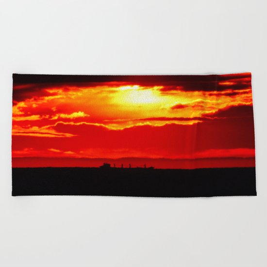 Ship under the Sun Beach Towel