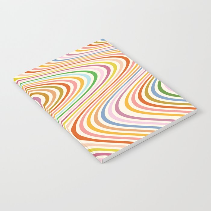 Abstraction_RAINBOW_COLORFUL_JOY_PATTERN_CURVE_POP_ART_0712A Notebook