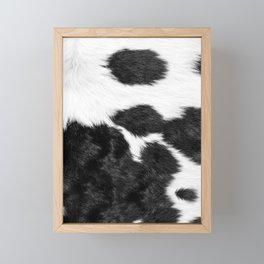 Black and White Cowhide Animal Print Framed Mini Art Print