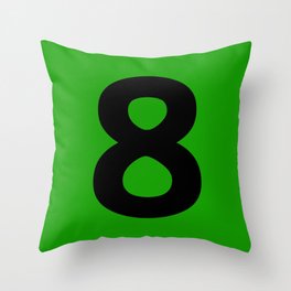 Number 8 (Black & Green) Throw Pillow