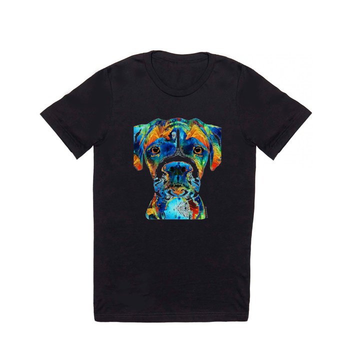 Colorful Boxer Dog Art By Sharon Cummings T Shirt