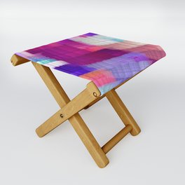 Purple Abstract Folding Stool