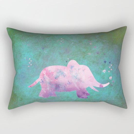 Love is in the air I- Animal Elephant on #Society6 Rectangular Pillow