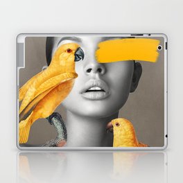 Girl with Parrots Laptop Skin