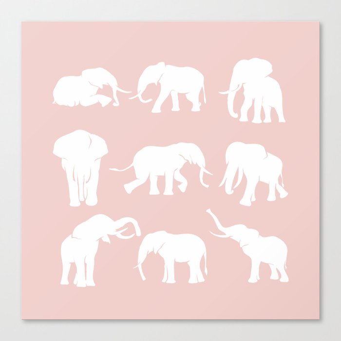 Rose elephant silhouette Canvas Print