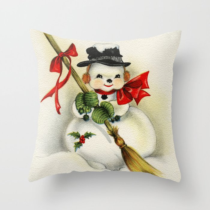 Snowman 001 Throw Pillow