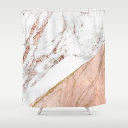 Marble rose gold blended Shower Curtain