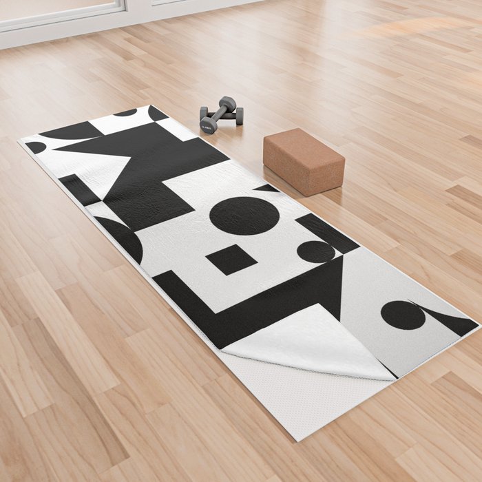 Black and White Bauhaus Yoga Towel