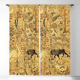 Antique Persian Tabriz Animal Rug Print Blackout Curtain