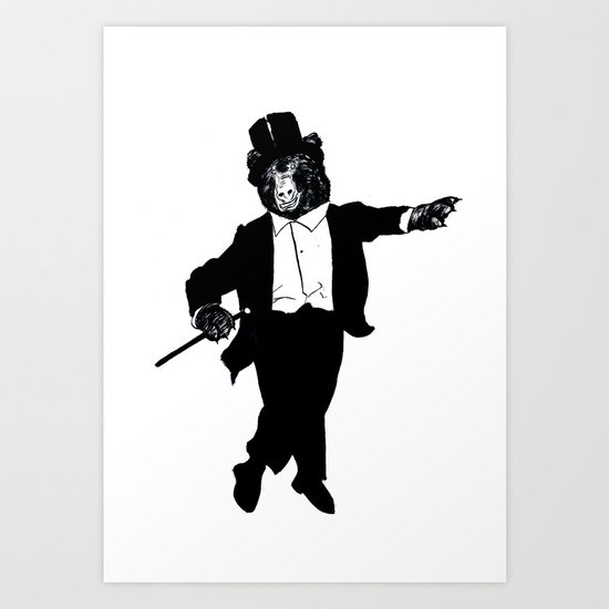 Tap Dancing Bear Art Print