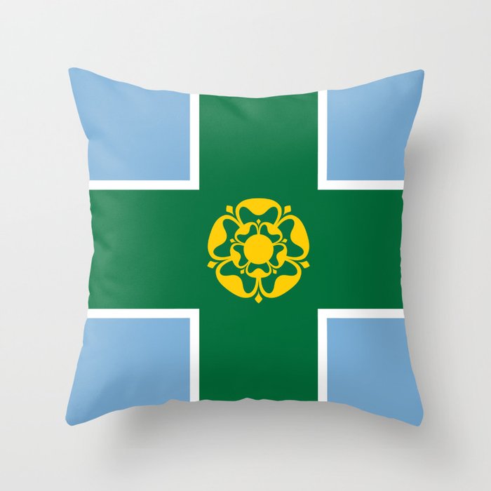 Flag of Derbyshire Throw Pillow