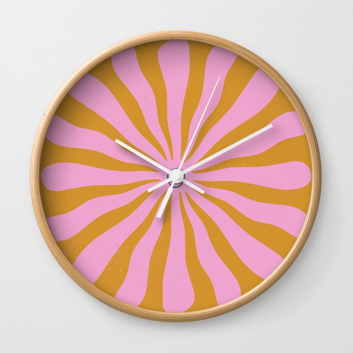 Cute Retro Sun Face  Wall Clock