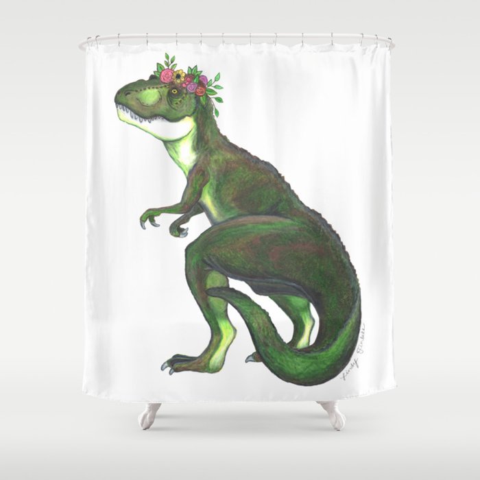 Pretty T Rex Shower Curtain By Lindusmaximus86 Society6 Pretty T Rex Shower Curtain