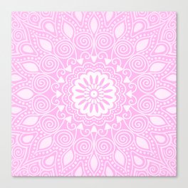 Girly Pink Mandala Canvas Print