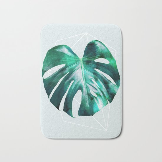 Monstera 2 Geometry Bath Mat