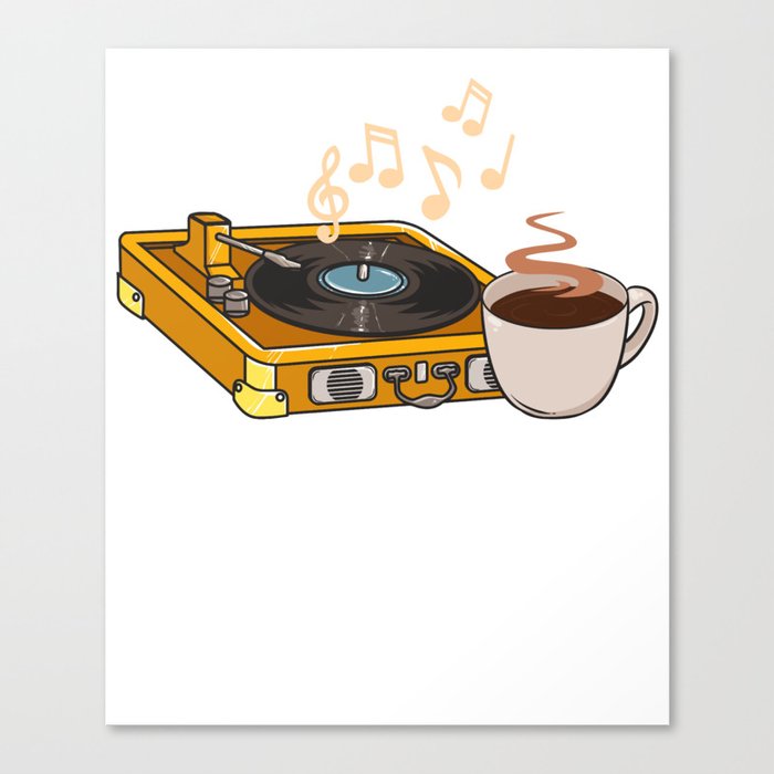 Vintage Vinyl Record Player LP Turntable Coffee Music Lover Canvas Print