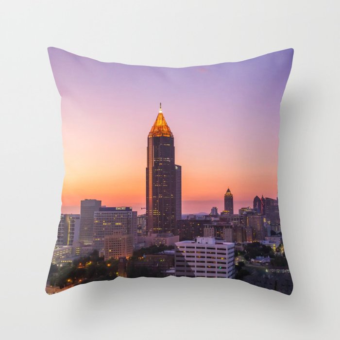 Atlanta, Georgia at Sunset Throw Pillow